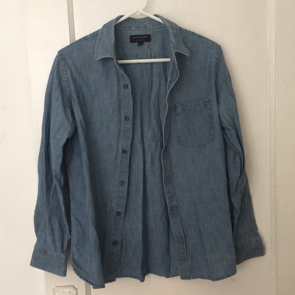 banana republic denim button down shirt